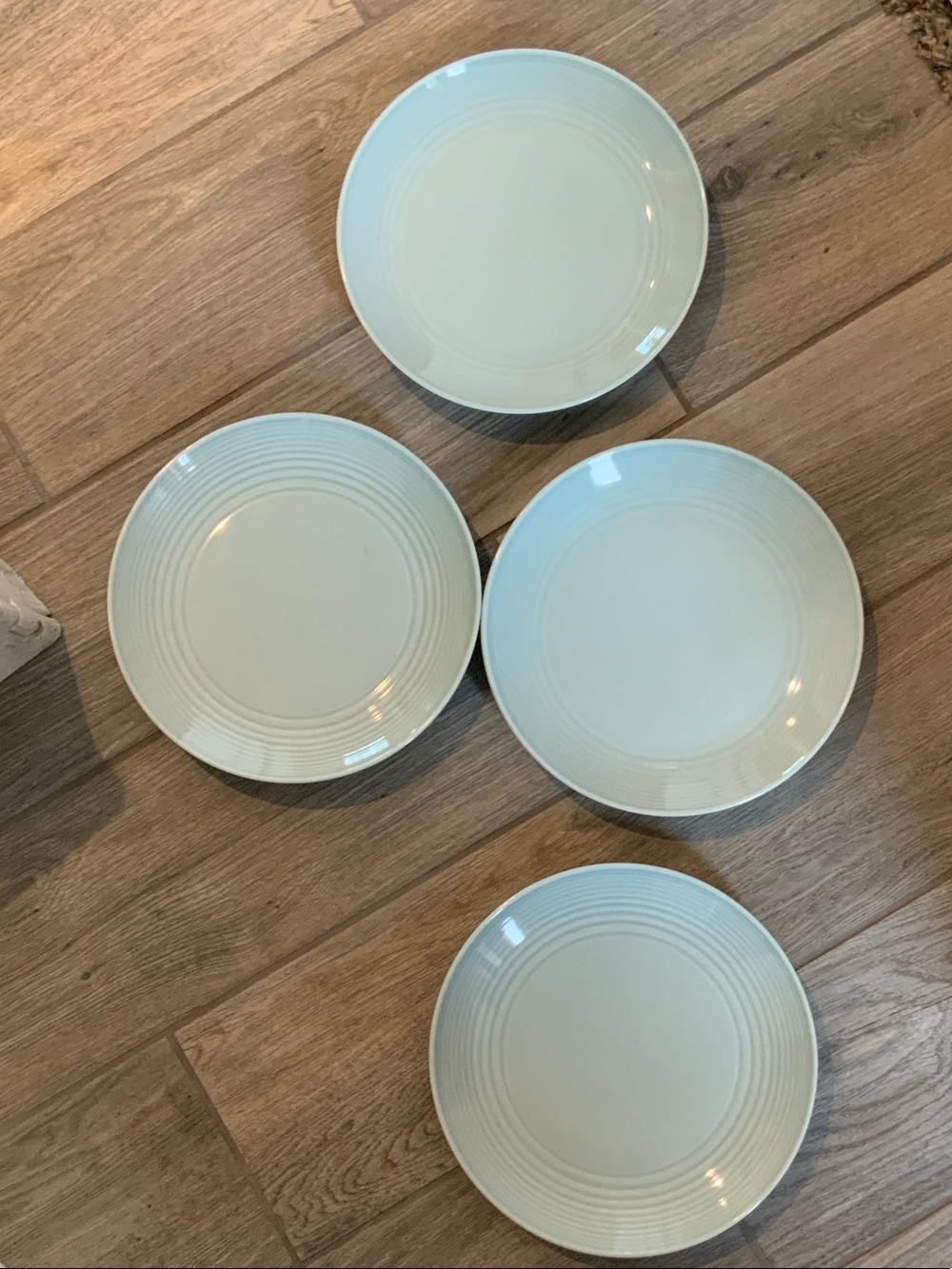 Classic pale blue Ceramic salad Plates - Set of 4